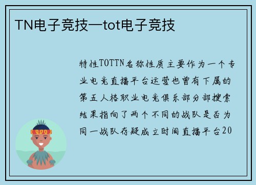 TN电子竞技—tot电子竞技